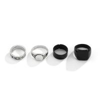 Zinc Alloy ring Set, forgyldt, 4 stykker & for mennesket, 20mm,17mm, Solgt af sæt