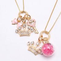 Zinc Alloy Kinderen Ketting, gold plated, verschillende stijlen voor de keuze & glazuur & met strass, Lengte Ca 23.62 inch, Verkocht door PC