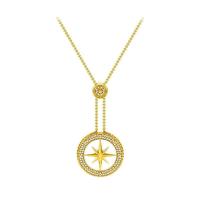 Kubieke Zirkoon Micro Pave Brass Ketting, Messing, met Zinc Alloy, micro pave zirconia & voor vrouw, gouden, 22.50mm, Lengte 62.5 cm, Verkocht door PC