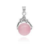 Gemstone Vedhæng Smykker, Zinc Alloy, med Natursten, poleret, blandede farver, 12mm, Solgt af PC