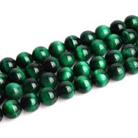 Tiger Eye Kralen, Ronde, DIY & verschillende grootte voor keus, groen, Per verkocht Ca 15 inch Strand