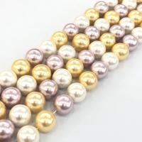 Shell Pearl perla, Cerchio, lucido, DIY & formato differente per scelta, colori misti, Venduto per Appross. 15 pollice filo