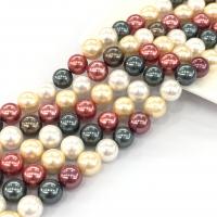 Shell Pearl Kraal, Ronde, gepolijst, DIY, gemengde kleuren, 10mm, Per verkocht Ca 15 inch Strand