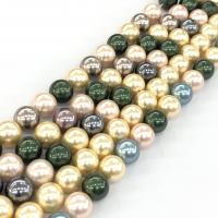 Shell Pearl Kraal, Ronde, gepolijst, DIY, gemengde kleuren, 10mm, Per verkocht Ca 15 inch Strand