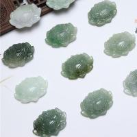 jade Pendentif, Lotus, gravé, unisexe, vert, 28.90x21.30x5.90mm, Vendu par PC