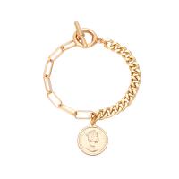 Zinklegering armbandkettingen, Zinc Alloy, gold plated, mode sieraden, gouden, nikkel, lood en cadmium vrij, Lengte 7.48 inch, Verkocht door PC