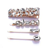 Beretka, Cink Alloy, pozlaćen, 4 komada & za žene & s Rhinestone, 63x20mm, 59x15mm, 62x7mm, 63x10mm, Prodano By Set