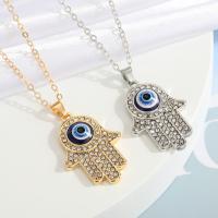 Evil Eye šperky náhrdelník, Zinek, s 1.96inch extender řetězce, Hamsa, oválný řetězu & pro ženy & s drahokamu, více barev na výběr, nikl, olovo a kadmium zdarma, 20x28mm, Délka Cca 19.6 inch, Prodáno By PC