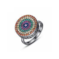 Cubi Circonia Micro Pave anello in ottone, placcato color platino, Regolabile & Micro spianare cubic zirconia, nessuno, 16.60mm, Venduto da PC