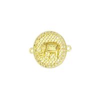 Cubic Zirconia Micro Pave Brass Connector gold color plated micro pave cubic zirconia & hollow Approx 1mm Sold By Lot