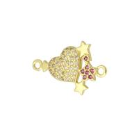 Cubic Zirconia Micro Pave Brass Connector gold color plated micro pave cubic zirconia Approx 1mm Sold By Lot