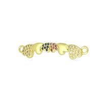 Cubic Zirconia Micro Pave Brass Connector gold color plated micro pave cubic zirconia & hollow Approx 1mm Sold By Lot