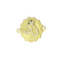 Cubic Zirconia Micro Pave Brass Connector gold color plated micro pave cubic zirconia & hollow Approx 1mm Sold By Lot