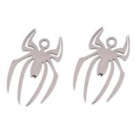 Acero inoxidable Colgantes Animal, Araña, plateado, 20x33mm, Vendido por UD