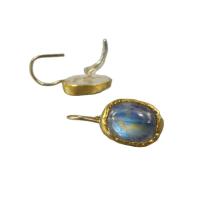 Prás Leverback Earring, le Labradorite, plátáilte, do bhean, dathanna measctha, 23x11mm, Díolta De réir Péire