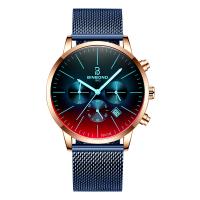 Hommes montre-bracelet, acier inoxydable, avec Cuir synthétique & verre & fer, Rond, Placage, styles différents pour le choix & pour homme & imperméable & lumineux, plus de couleurs à choisir, 260x44x10mm, Vendu par PC