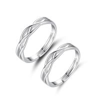 Par Finger Ringar, 925 sterling silver, Justerbar, platina färg, Säljs av PC