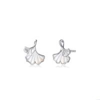 Sterling zilver sieraden oorbellen, 925 sterling zilver, Ginkgo Leaf, plated, voor vrouw, meer kleuren voor de keuze, 9.20x11mm, Verkocht door pair