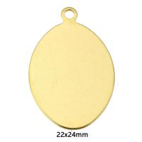 Rostfritt stål Tag Charm, ROSTFRITT STÅL, guldfärg pläterade, 22x24x1mm, Hål:Ca 2mm, Säljs av PC