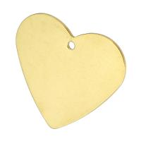 Roestvrijstaal Hart Hangers, Roestvrij staal, gold plated, 27x24x1mm, Gat:Ca 1mm, Verkocht door PC