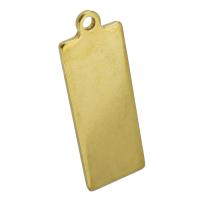 Roestvrij staal labels, Rechthoek, gold plated, 12x35x1mm, Gat:Ca 2mm, Verkocht door PC