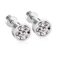 Stainless Steel Stud Øreringe, forgyldt, Micro Pave cubic zirconia & for kvinde, flere farver til valg, 13x6mm, Solgt af par