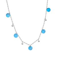 Collier turquoise de mode, acier inoxydable, avec turquoise, pour femme, Longueur Environ 17.72 pouce, Vendu par PC