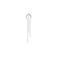 Messing oorhangers, plated, voor vrouw, zilver, 11x60mm, 5pC's/Bag, Verkocht door Bag