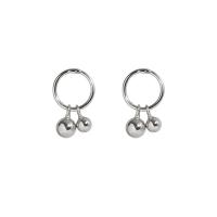 Boucles d'oreilles pendantes en laiton, Avec Pendentif & pour femme, argent, 12mm, 5pairescouple/sac, Vendu par sac