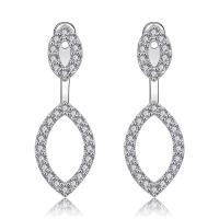 Ciúbach Zirconia Micrimhilseogra réiteodh Earring Prás, airgid sterling iar earring, plátáilte, micrea réiteach zirconia ciúbach & do bhean, airgid, 8x25mm, 5Péirí/Mála, Díolta De réir Mála