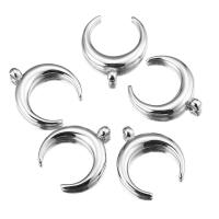 Edelstahl Schmuck Anhänger, Mond, plattiert, DIY, keine, 22x23mm, 10PCs/Tasche, verkauft von Tasche