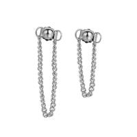 Boucles d'oreilles asymétriques, laiton, Placage de couleur platine, pour femme, 16mm,26mm, Environ 5pairescouple/sac, Vendu par sac