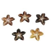 Schelp Bead Cap, Bloem, gemengde kleuren, 10x10x2mm, Gat:Ca 1mm, Verkocht door PC