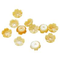 Shell Bead Cap Flower yellow Approx 1mm Sold By PC