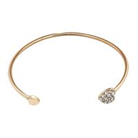 Zinc Alloy Cuff Bangle, for kvinde & med rhinestone, flere farver til valg, 60mm, Solgt af PC