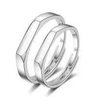 Mässing Finger Ring, plated, Unisex, silver, 17mm, 5PC/Bag, Säljs av Bag