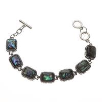 Shell smykker Armbånd, Zinc Alloy, med Abalone Shell, Unisex, blandede farver, Længde 20 cm, Solgt af PC