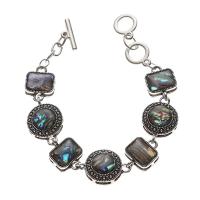 Shell smykker Armbånd, Zinc Alloy, med Abalone Shell, Unisex, blandede farver, Længde 22.3 cm, Solgt af PC