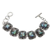 Shell smykker Armbånd, Zinc Alloy, med Abalone Shell, Unisex, blandede farver, Længde 20 cm, Solgt af PC