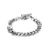 Pulseira de aço titânio, Partículas de aço, polido, comprimento diferente para a escolha & unissex, cor original, 8.70mm, vendido por PC