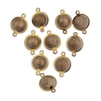 Brass Sieraden Connector, Messing, Ronde, 1/1 lus & frosted, gouden, 15x11mm, Ca 100pC's/Bag, Verkocht door Bag