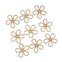 Messing Schmuck Anhänger, Blume, hohl, goldfarben, 19.50x0.50mm, ca. 100PCs/Tasche, verkauft von Tasche