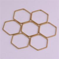 Brass Linking Ring Hexagon golden Approx Sold By Bag