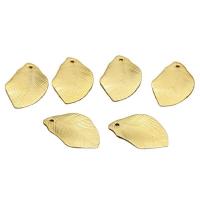 Messing Schmuck Anhänger, Blatt, goldfarben, 15.50x10x0.30mm, ca. 100PCs/Tasche, verkauft von Tasche