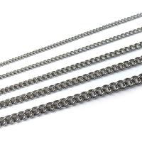 Ruostumaton teräs Curb Chain, elektrolysointi, erikokoisia valinnalle & twist ovaalin ketjun, alkuperäinen väri, N. 1/m, Myymät m