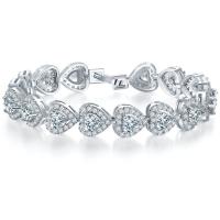 Cilindrata Zircone Bracciale in ottone micro pavimenta, placcato, Micro spianare cubic zirconia & per la donna, nessuno, Lunghezza 19.2 cm, Venduto da PC