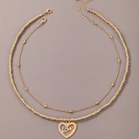 Zinc Alloy Jewelry Necklace plated Unisex golden Length 52.5 cm Sold By PC