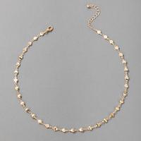 Zinc Alloy Jewelry Necklace for woman golden Length Approx 45 cm Sold By PC