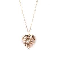 Fashion Locket halskæde, Zinc Alloy, Heart, forgyldt, Unisex, flere farver til valg, Længde 44 cm, Solgt af PC