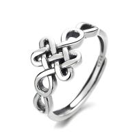 925 sterling zilver Open Finger Ring, Verstelbare & voor vrouw & hol, oorspronkelijke kleur, Verkocht door PC